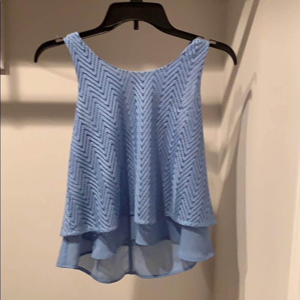 Periwinkle flowy sleeveless blouse/dressy tank top